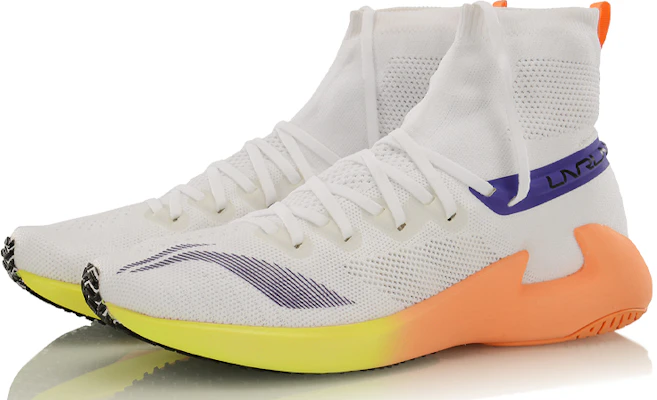 (W) Li-Ning Chase High-Top Lari 'Putih Ungu' ARBN004-6 Shop (W) Li-Ning Chase High-Top Lari 'Putih Ungu' ARBN004-6