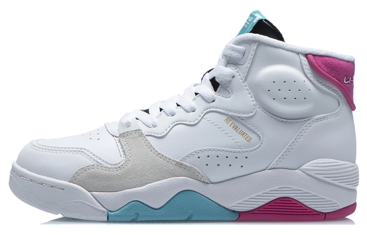 (Women) Li-Ning Classic Basketball Shoes 'White Blue Pink' AGBR082-1