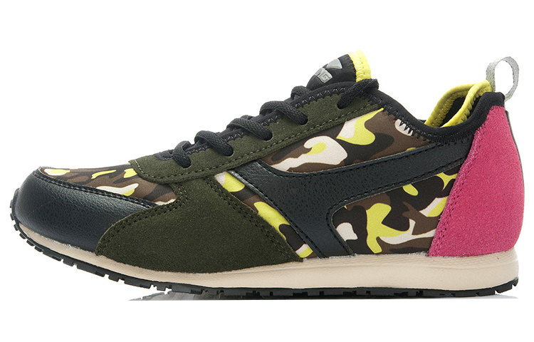 (Women) Li-Ning Classic Breathable Running Shoes 'Black Green Yellow Camo' ALCK098-2