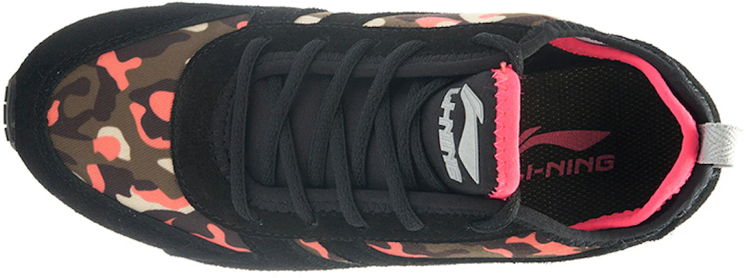 (W) Li-Ning Klassieke Ademend Hardloopschoenen ''Zwart Rood Camo'' ALCK098-1 Shop (W) Li-Ning Klassieke Ademend Hardloopschoenen ''Zwart Rood Camo'' ALCK098-1