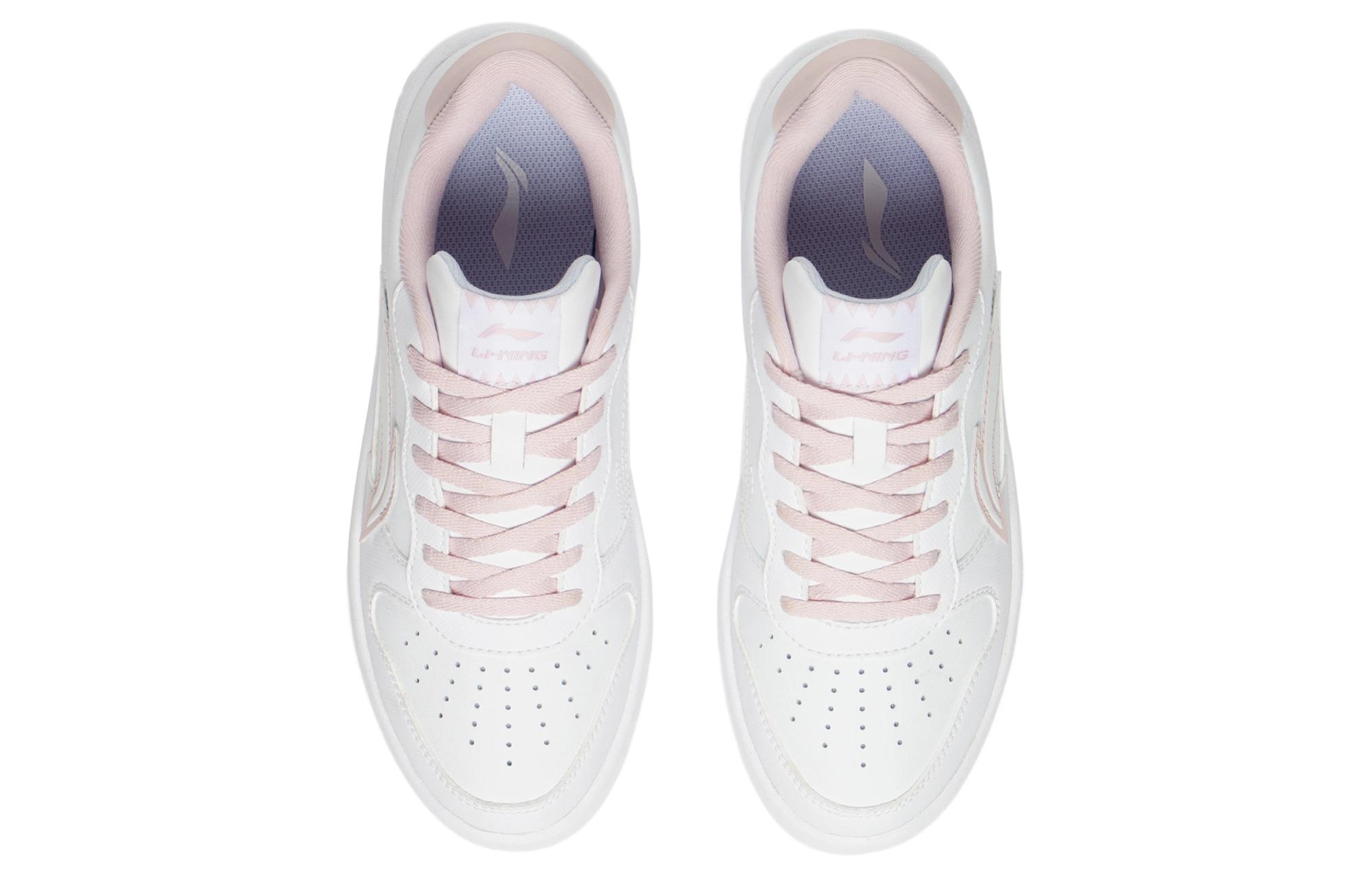 Shop LiNing李寧 經典休閒 防滑耐磨 低筒 滑板鞋 女款 白粉色