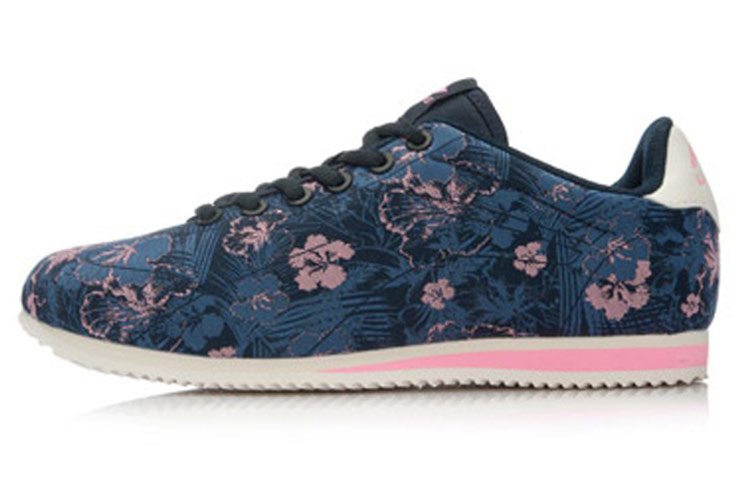 (Women) Li-Ning Classic Casual Skate Shoe 'Blue Pink Floral' ALCL012-6