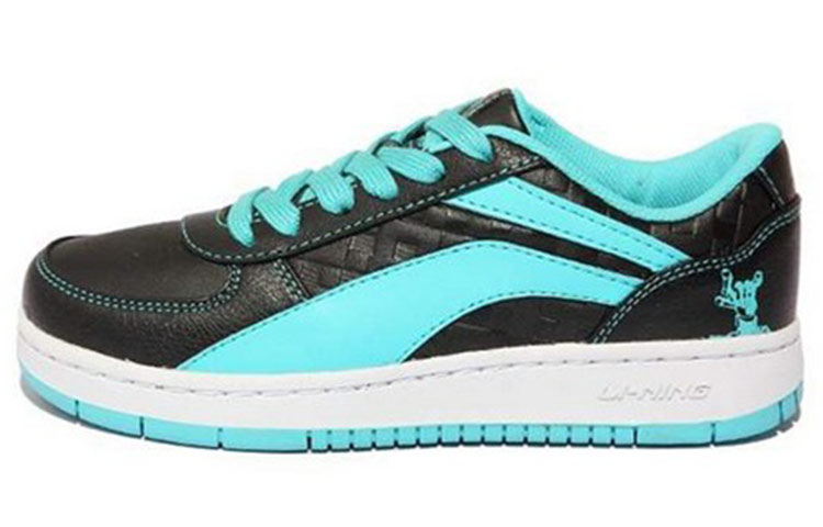 (Women) Li-Ning Classic Casual Sneakers 'Black Light Blue' ALCF254-2