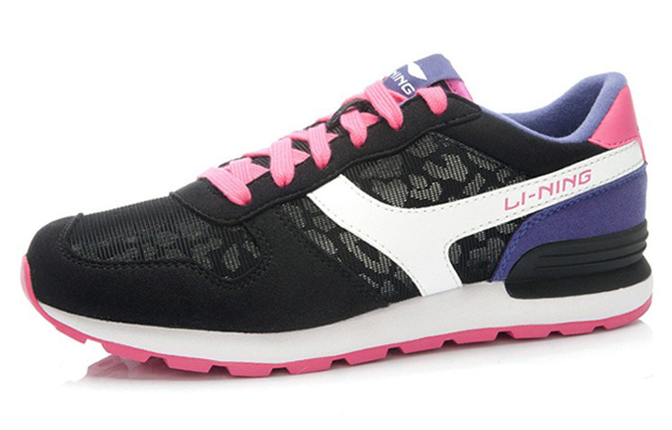 Lookbook (W) 李寧クラシック快適ローカット 黒白紫 ALCK026-3
