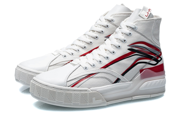 Lookbook (W) Li-Ning Classic High-Top ''Wit Rood'' AGCR216-2