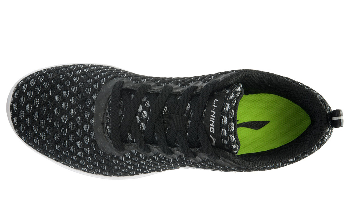 Lookbook (W) Li-Ning Klassiek Lichtgewicht Laag ''Zwart Grijs Wit'' ARJK012-5