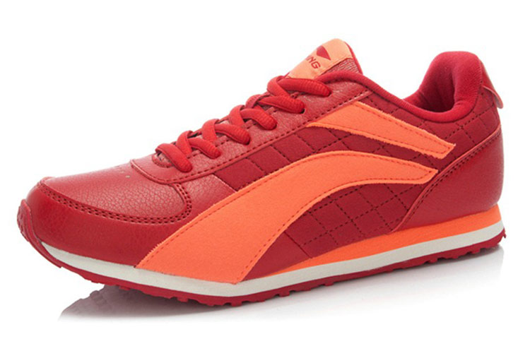 Lookbook LiNing李寧 舒適透氣 經典休閒慢跑鞋 女款 橙紅