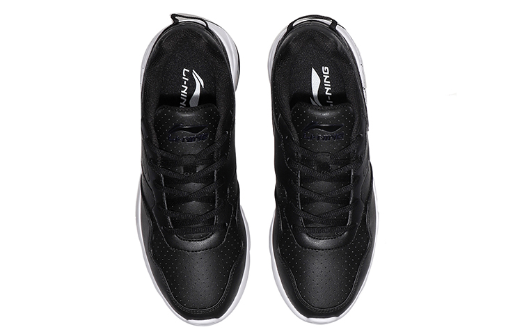 Shop (Women) Li-Ning Classic Running Shoes 'Black and White Cushion' AGCN346-6