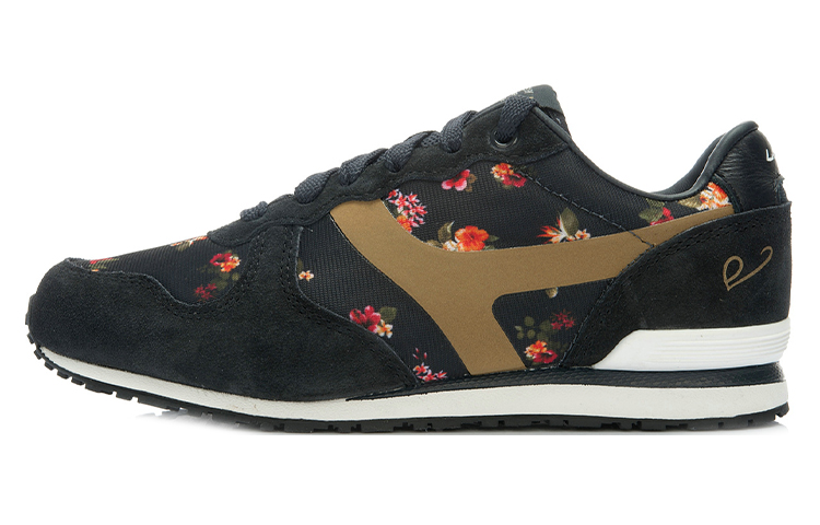 (Women) Li-Ning Classic Running Sneaker 'Black Brown Floral' ALCJ174-3