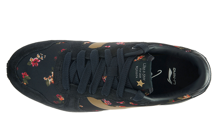 Lookbook (Women) Li-Ning Classic Running Sneaker 'Black Brown Floral' ALCJ174-3