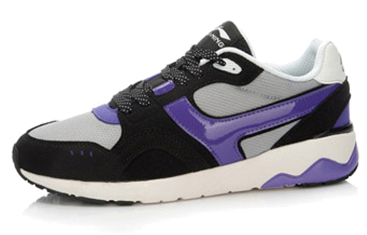 Lookbook (W) Kasut Lari Kasual Li-Ning Comfort Breathable 'Hitam Ungu' ALCL058-4