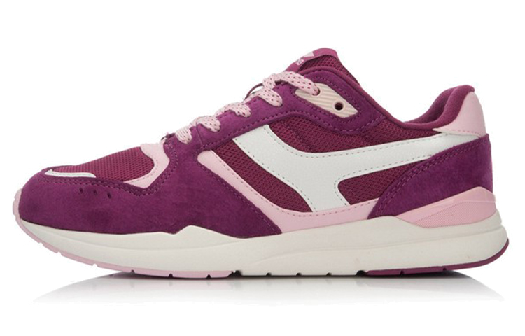 (Women) Li-Ning Comfort Breathable Wear-Resistant Casual Running Shoes 'Pink Purple' ALCL006-2