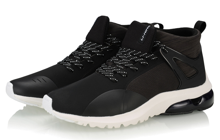 Lookbook 李寧 舒適休閒 中幫 跑步鞋 女款 黑白