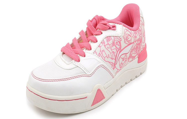 Lookbook (W) 李宁舒适休闲滑板鞋‘粉白’ ALCF068-1