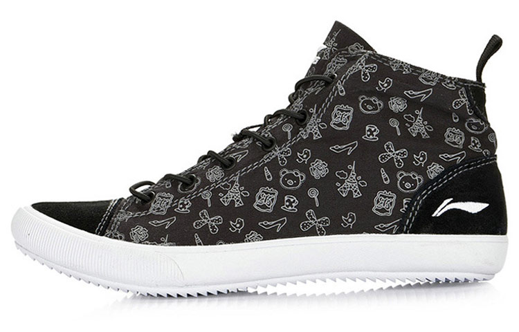 (Women) Li-Ning Comfort High-Top Casual 'Black White' ALKG006-2