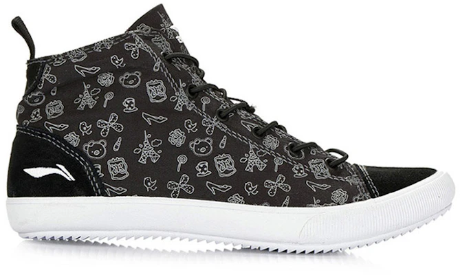 (W) Li-Ning Comfort High-Top Kasual 'Hitam Putih' ALKG006-2 Order (W) Li-Ning Comfort High-Top Kasual 'Hitam Putih' ALKG006-2