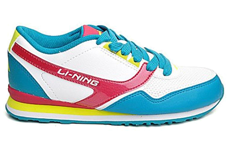 Order LiNing李寧 舒適透氣耐磨休閒跑步鞋 女款 白藍
