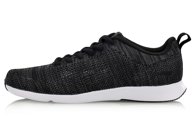 (Women) Li-Ning Comfortable Breathable Durable Low Top Casual Running Shoes 'Black White' AGCM116-3