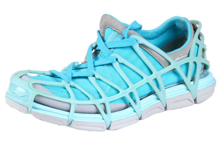 Lookbook (W) Li-Ning Sepatu Lari Nyaman dan Bernapas 'Biru Abu-Abu' ACGF002-4