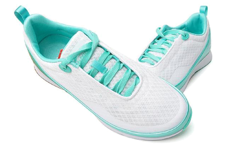 Lookbook (W) Li-Ning Comfortabele Ademend Slijtvast Casual Hardloopschoenen ''Wit Lichtgroen'' ACGG010-1