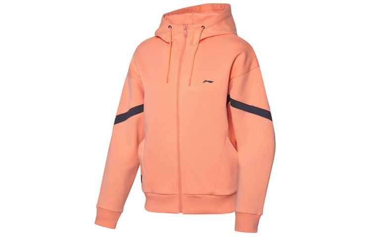 (Women) Li-Ning Contrast Panel Hoodie Jacket Desert Pink AWDQ052-3