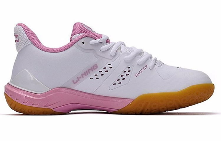 Order LiNing李寧 酷鯊 透氣緩震羽毛球鞋 女款 粉白