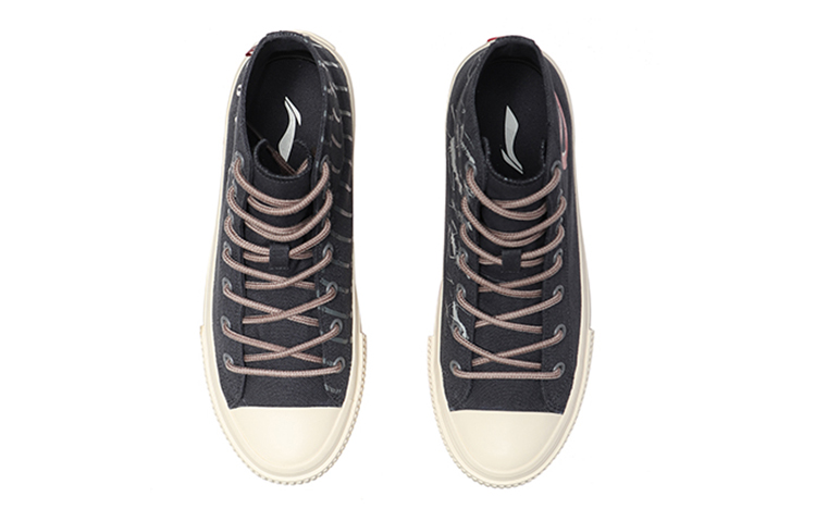 Shop (Women) Li-Ning Counterflow 'Retro High-Top Black Canvas' AGCP338-2