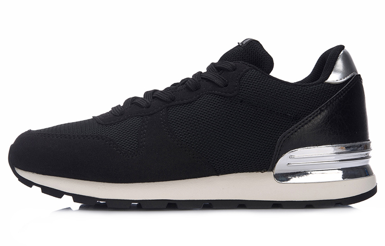 (Women) Li-Ning Fashion Sneakers 'Black Silver' GLKM128-1