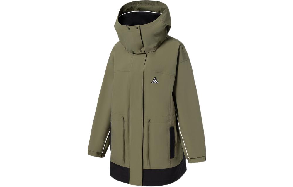 (Women) Li-Ning Fitness Series Colorblock Letter Print Hooded Jacket - Green AEMR002-3