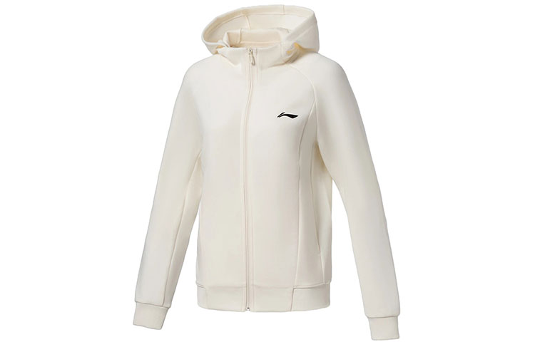 (Women) Li-Ning Fitness Series Logo Print Hoodie Jacket - Off-White AWDS030-8