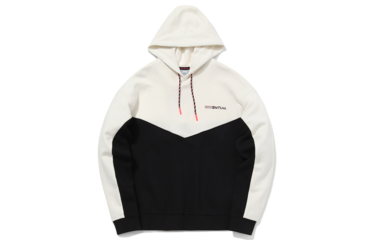 (Women) Li-Ning Fleece Pullover Hoodie Training Series Cloud White/Black AWDQ438-1