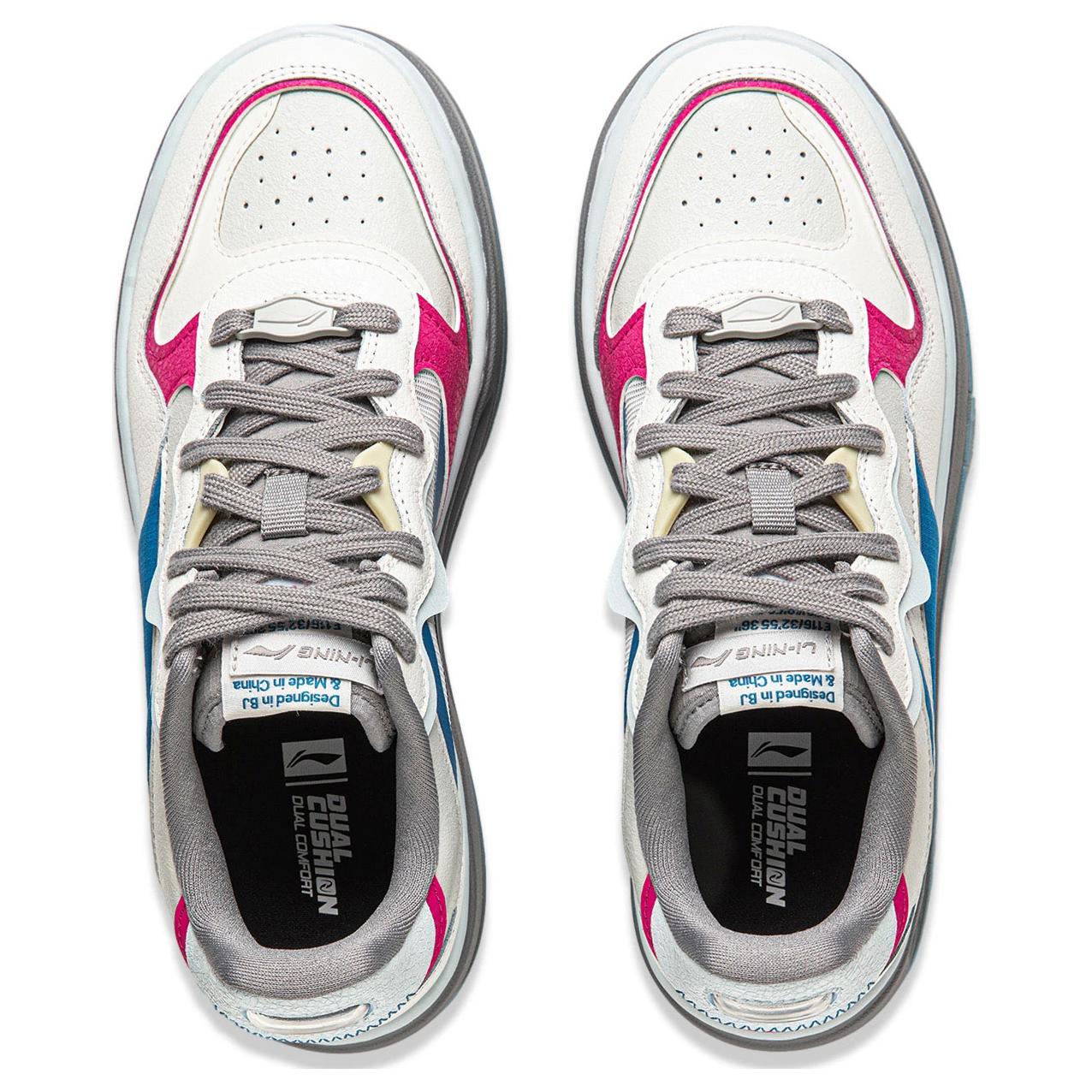 Shop LiNing李寧 Future C1 減震耐磨 低筒 生活休閒鞋 女款 白灰粉