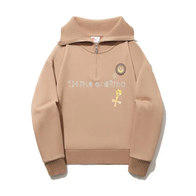 (Women) Li-Ning Graphic Print Pullover Sweatshirt for Women - Qiaoxin Brown AWDT698-4