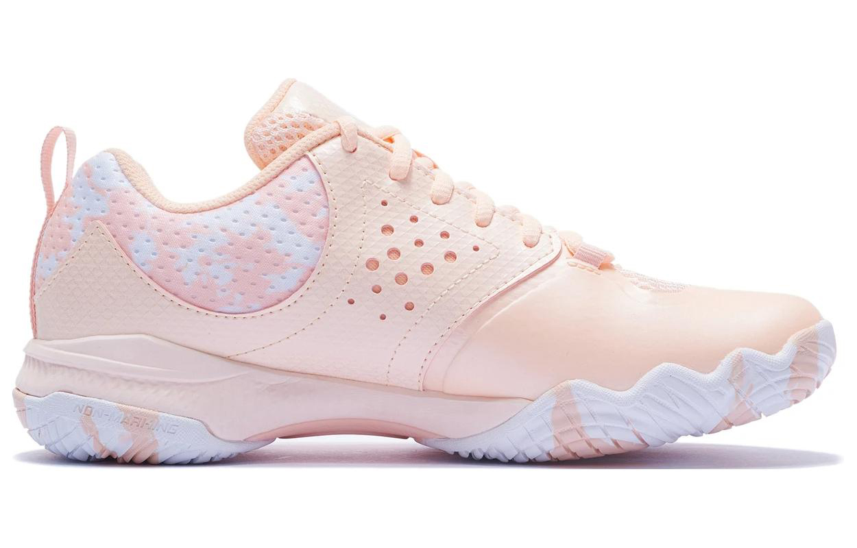 Order LiNing李寧 戰戟 TD 減震回彈 低筒 羽毛球鞋 女款 螢光橘粉