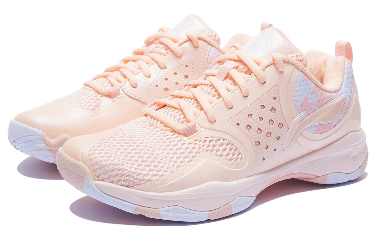 Lookbook LiNing李寧 戰戟 TD 減震回彈 低筒 羽毛球鞋 女款 螢光橘粉