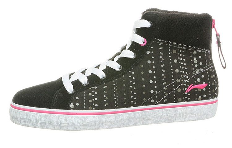 (Women) Li-Ning High-Top Casual 'Black Comfort' ALCG204-1