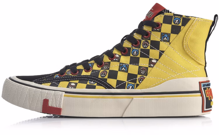 women-li-ning-high-top-casual-yellow-checkerboard-agcp-424-2