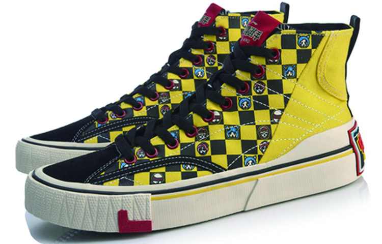 Order (Women) Li-Ning High-Top Casual 'Yellow Checkerboard' AGCP424-2