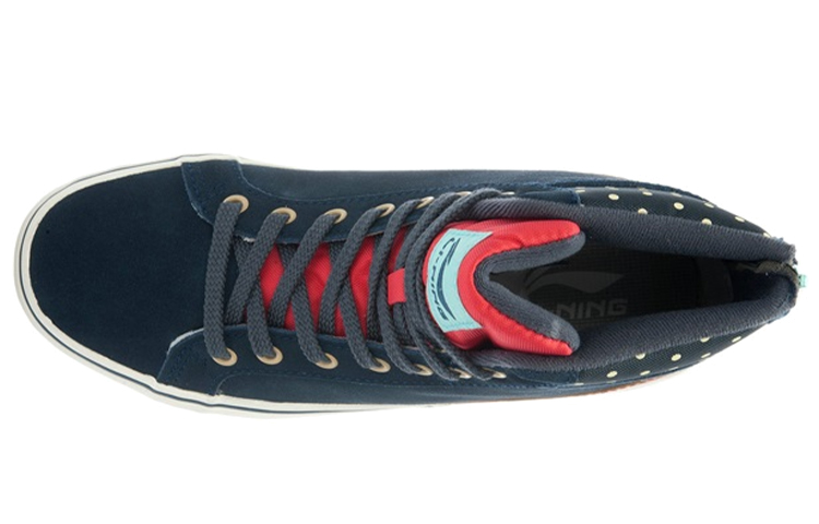 Shop (Women) Li-Ning High-Top Casual Sneakers 'Deep Universal Blue' ALCJ116-3