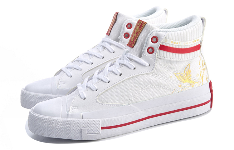 Lookbook (Women) Li-Ning High-Top Casual Sneakers 'White Red' AGCQ026-5