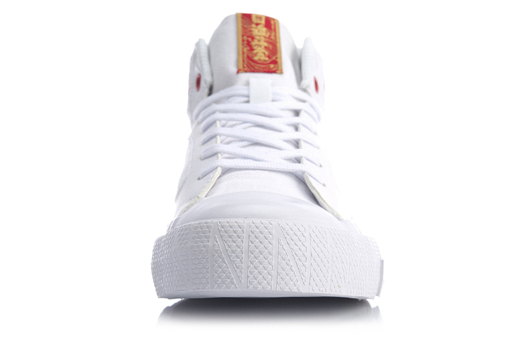 Shop (Women) Li-Ning High-Top Casual Sneakers 'White Red' AGCQ026-5