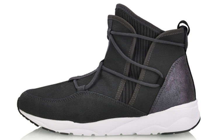 (Women) Li-Ning High-Top Knit Breathable 'Shadow Grey' LLAN082-2