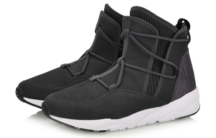 Lookbook (W) Li-Ning Zapatillas Altas Transpirables Tejidas 'Gris Sombra' LLAN082-2