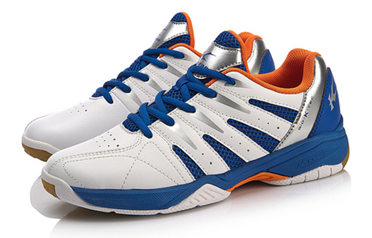 Lookbook (W) Li-Ning Kason Badmintonschoenen ''Grijs Blauw Oranje'' FYTN014-1
