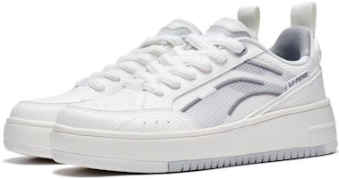 LiNing李寧 閃光 防滑耐磨 低筒 滑板鞋 女款 白灰 Lookbook LiNing李寧 閃光 防滑耐磨 低筒 滑板鞋 女款 白灰