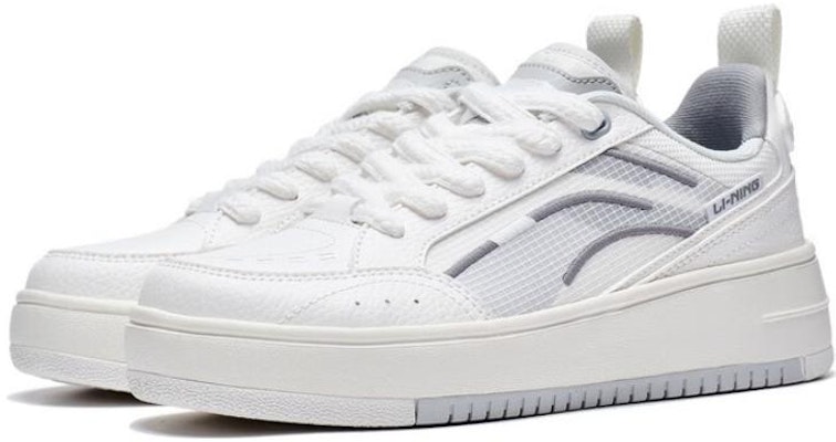 (Women) Li-Ning Lifestyle Skate Shoes 'White Grey' AGCT142-1 Lookbook (Women) Li-Ning Lifestyle Skate Shoes 'White Grey' AGCT142-1