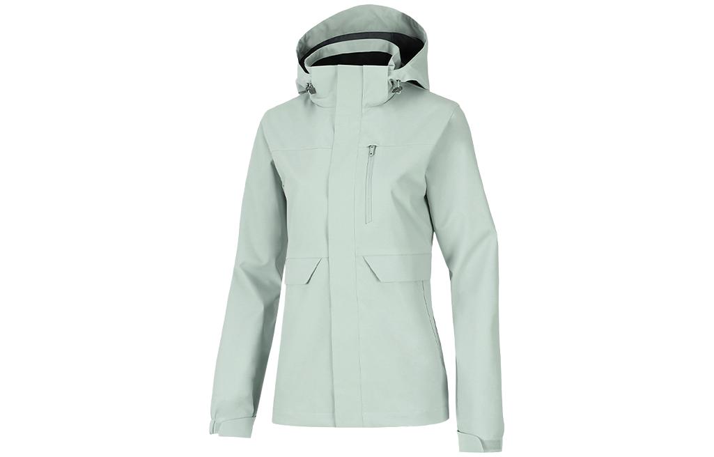(Women) Li-Ning Light Green Outdoor Zip-Up Hoodie Jacket AFDSC12-1