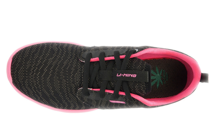 Shop (Women) Li-Ning Lightweight Breathable Running Shoes 'Black Pink' ARJL014-4
