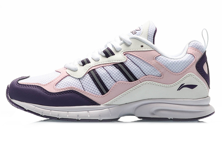 (Women) Li-Ning Lightweight Running Shoes 'White Pink Purple' ARBP064-3