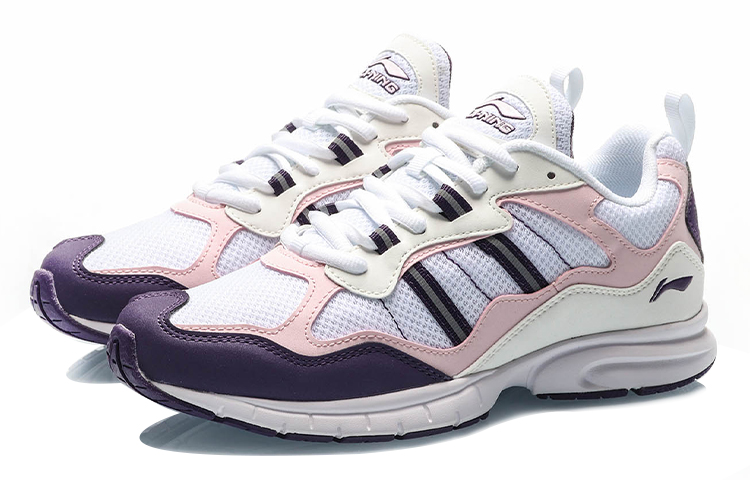 Lookbook (Women) Li-Ning Lightweight Running Shoes 'White Pink Purple' ARBP064-3
